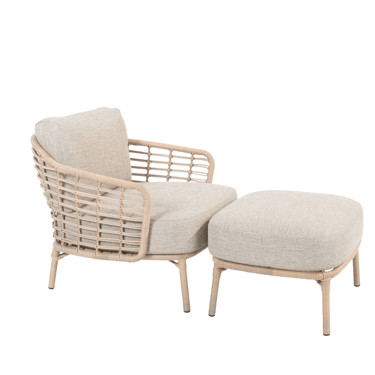 4SO Como Outdoor Lounge Set with Footstool & Finn Teak Tables