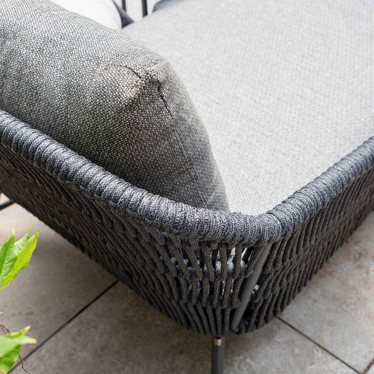 4SO Marbella Outdoor Single Daybed with 3 Weatherproof Cushions | Anthracite Grey