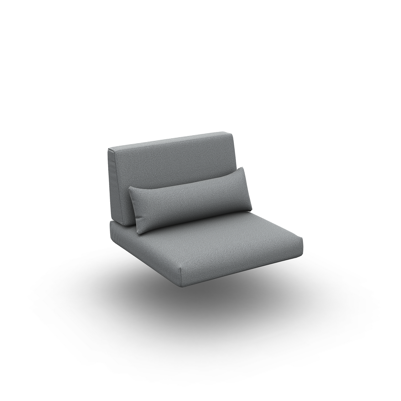 Jati & Kebon Coral Aluminium Garden Armchair - White Frame - Grey Sunbrella Cushions