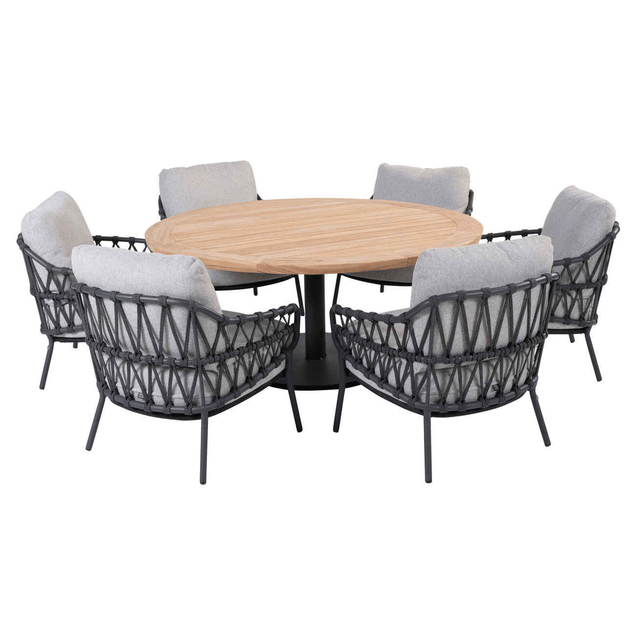 4SO Calpi 6 Seat Low Round Saba Dining Table Set